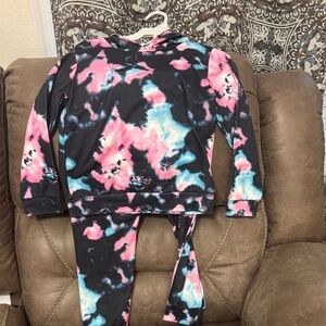 Kids Tie-Dye Pajama Set - Pink, Blue, and Black